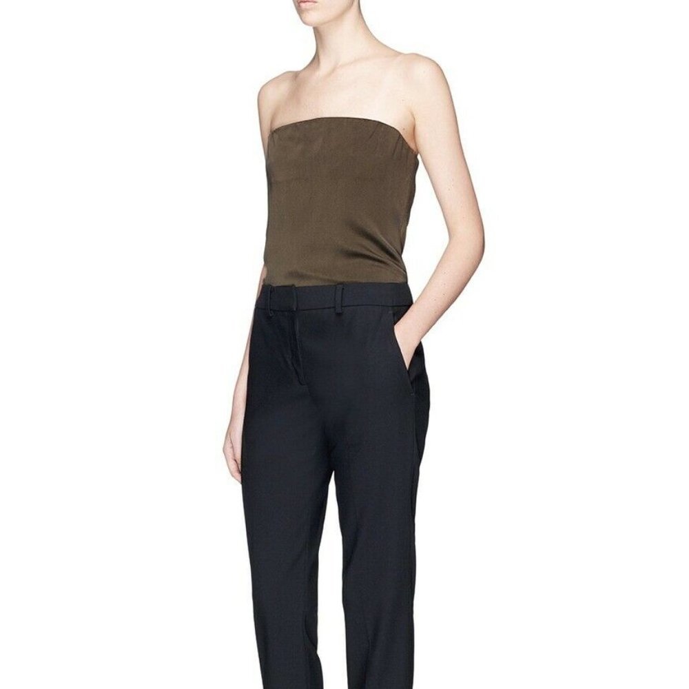 Theory Olive Green Zalballa Blouse Size 10